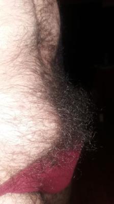My Big Bush Explodes Out Of My Bikini Briefs