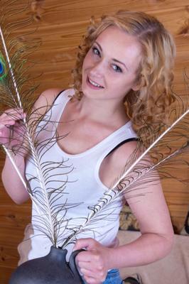 Nika - Denim Skirt Tight Panties :: Hairy Blondes