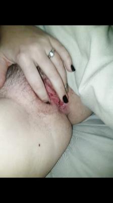 Wife hairy pussy play and creampie