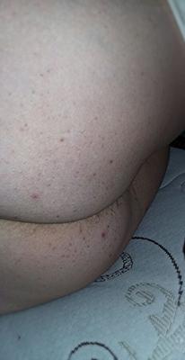My wife naked fat white ass, asscrack hair spilling out, thick m