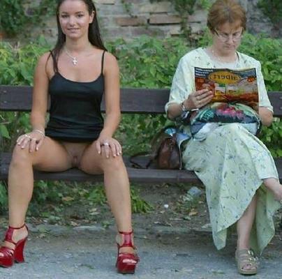 longhaired ladies flashing and outdoors