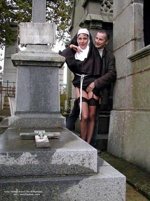 French Nadine Sexy French Exhibitionist Cemetery Nun